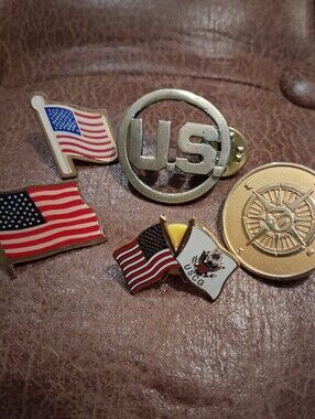 Patriotic U.S Coast Guard American Flag Lapel Pin - Red, White & Blue